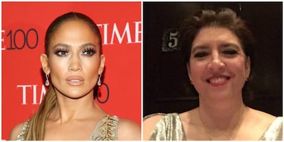 Jennifer Lopez y su hermana Leslie Scholl.