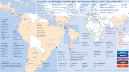 Mapa mundi despacho abogados españoles en el mundo Gráfico