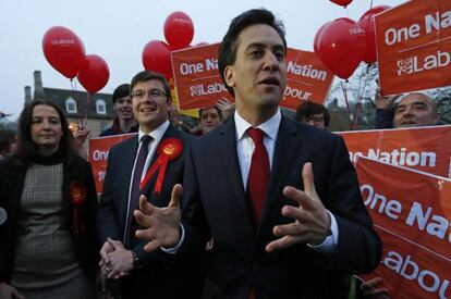 Miliband en un reciente acto político en Middleton, en el centro de Inglaterra.