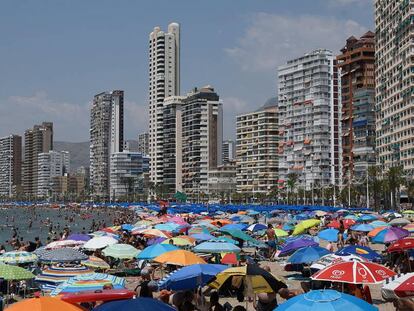 Una playa de Benidorm, en agosto de 2018.