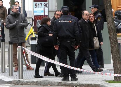 Josep Rull i Jordi Turull arribant al Suprem, el 23 de març, hores abans que el jutge Llarena decretés el seu ingrés a la presó.