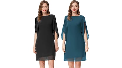 Este vestido de invitada es elegante y acertado para cualquier evento.