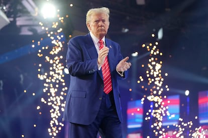 Donald Trump durante una intervención en un acto en Arizona. 