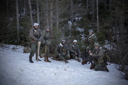 El grup de reconstrucció històrica, a La Molina.