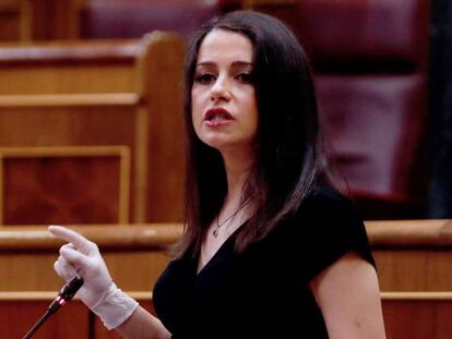 Ines Arrimadas durante una intervención en el Congreso de los Diputados.