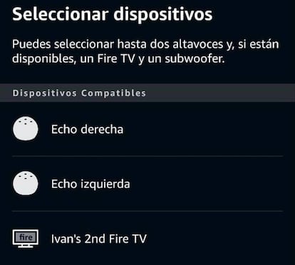 Elegir Echo en Alexa Cine en casa