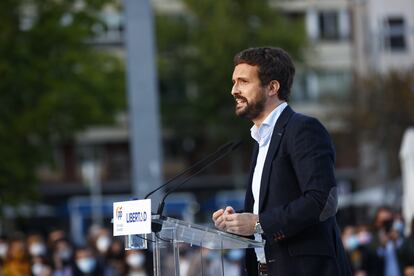 Pablo Casado, en un acto del PP de cara a las elecciones del 4-M.