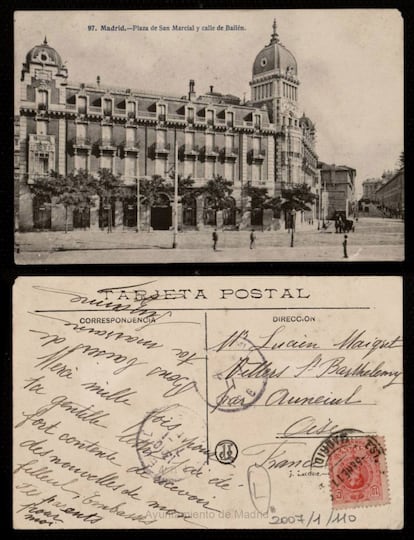 Edificio de la Compañía Asturiana de Minas, en la esquina de la entonces plaza de San Marcial y la calle Bailén. El edificio es de finales del siglo XIX, décadas antes del proyecto de reforma de la zona de Carrasco-Muñoz.