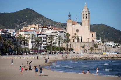 La playa de Sitges, este miércoles.