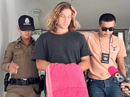 Daniel Sancho, detenido por la policía tailandesa, acusado de matar a Edwin Arrieta Arteaga.