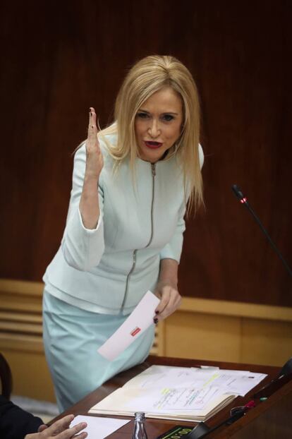 Cristina Cifuentes, en la Asamblea de Madrid.