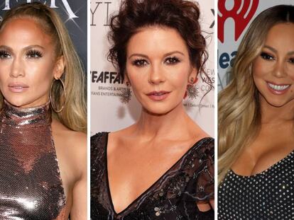 De izquierda a derecha: Jennifer Lopez, Catherine Zeta-Jones y Mariah Carey.