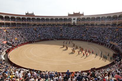 Paseíllo en la Corrida de la Prensa, celebrada en Las Ventas el pasado 5 de junio.