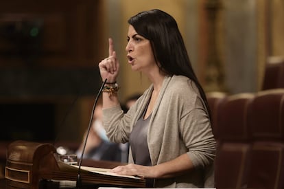 Macarena Olona, secretaria general del Grupo de Vox en el Congreso, durante el pleno del pasado día 25.