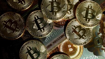 Representación de bitcoin.