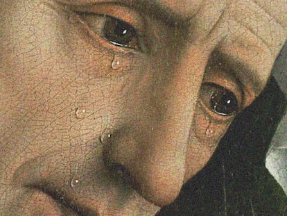 La representación del llanto en la sociedad occidental no ha sido demasiado frecuente, así que ver a celebridades  vulnerables en Instagram nos descoloca y sorprende. En la imagen, detalle de la pintura 'El Descendimiento', de Van der Weyden.