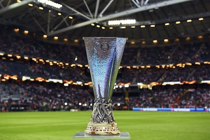 Trofeo de la Liga Europa que se juega en el campo del Friends Arena de Estocolmo.