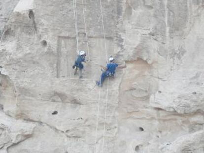 Imagen de la escalada para investigar el relieve. 