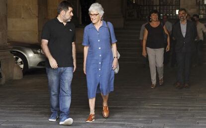 El president de l'ANC, Jordi Sànchez (a l'esquerra), i d'Òmnium, Muriel Casals (a la dreta).