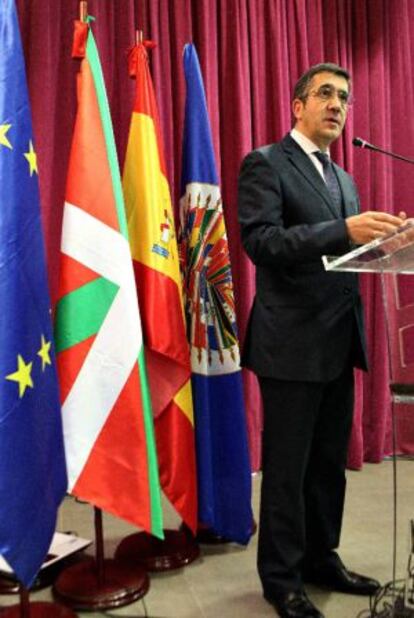 Patxi López durante su discurso en la clausura de la Conferencia sobre