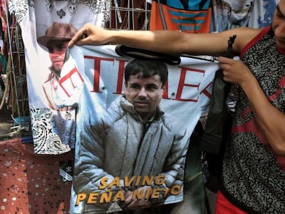 Una camiseta en el DF con la imagen de El Chapo Guzmán.