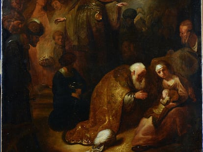 'La adoración de los magos' (1632-1633), Rembrandt van Rijn.