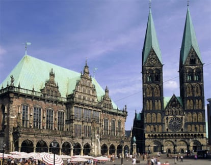 El Ayuntamiento de Bremen y St Petri.
