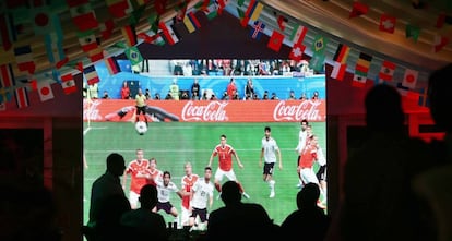 Emisión de un partido del Mundial de fútbol de Rusia.