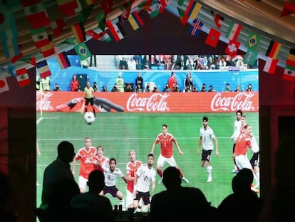 Emisión de un partido del Mundial de fútbol de Rusia.