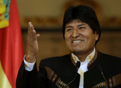 El presidente de Bolivia, Evo Morales, en una rueda de prensa en La Paz.