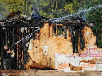 Estado en el que ha quedado la mezquita de Joplin tras el incendio.