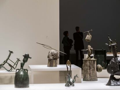 Algunas de las esculturas de Joan Mir&oacute; que se muestran en la exposici&oacute;n &#039;Mir&oacute; y los objetos&#039;.