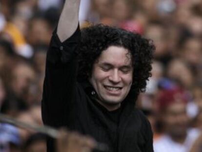 Gustavo Dudamel, durante un concierto gratuito en Caracas.