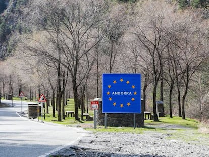 Frontera entre el Principado de Andorra y Espa&ntilde;a. 