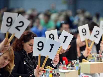 How would you rate your job? The jury at a dance competition in Germany score the participants.