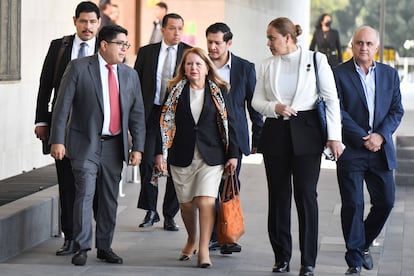 Loretta Ortiz, ministra de la Suprema Corte de Justicia, asiste a una reunión con el grupo parlamentario de Morena, en Ciudad de México, el pasado 25 de febrero.