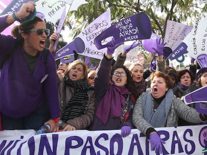 Manifestación contra Vox en el Parlamento andaluz, del 15 de enero.