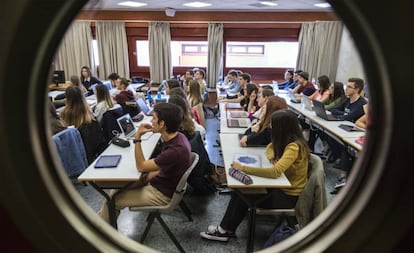 Una clase en Valencia.