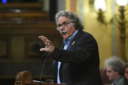 El portavoz de ERC Joan Tardá, durante una intervención en el Pleno del Congreso de los Diputados. 