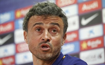 Luis Enrique, en la rueda de prensa de este viernes. 