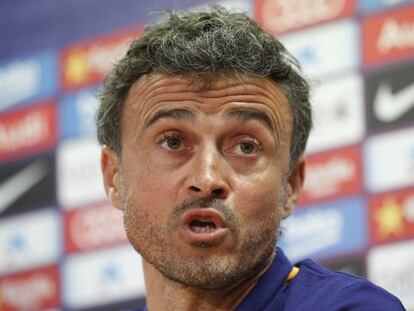 Luis Enrique, a la roda de premsa d'aquest divendres.