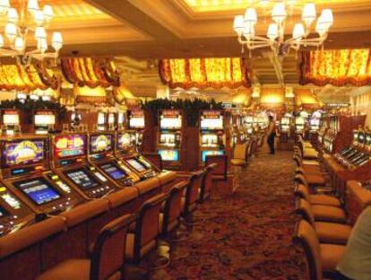 Interior del casino Bellagio, famoso por salir en la película 'Ocean's eleven', con George Clooney y Brad Pitt.
