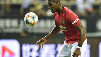 Pogba, durante un partido con el Manchester United.