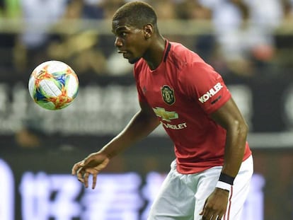 Pogba, durante un partido con el Manchester United.