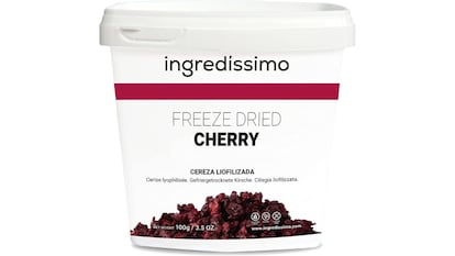 Envase que contiene 100 gramos de cerezas liofilizadas de la marca Ingredissimo.