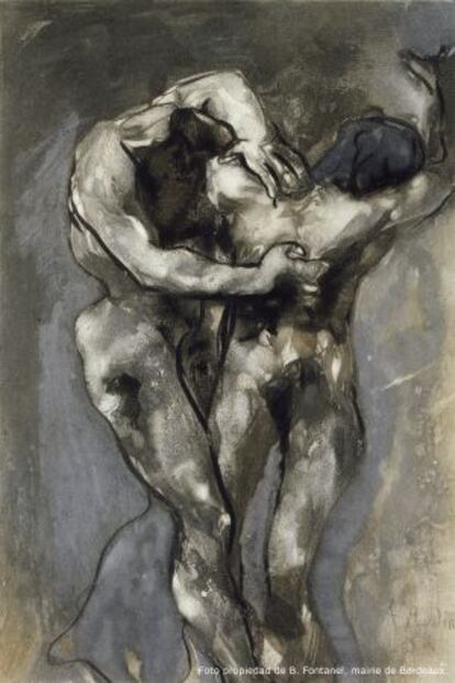 Una de las obras del &#039;Album Fenaille&#039; de Rodin expuestas en las salas de la Calcograf&iacute;a Nacional.