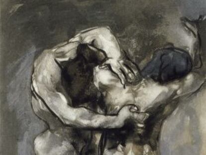 Una de las obras del &#039;Album Fenaille&#039; de Rodin expuestas en las salas de la Calcograf&iacute;a Nacional.