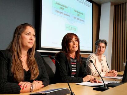 De izquierda a derecha, Isabel Muela, Pilar Zorrilla y Ana Izaguire.