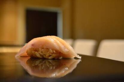 Nigiri de hamachi en Kiro Sushi (Logroño).