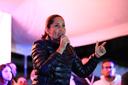 Luisa González en Quito, Ecuador, este domingo.